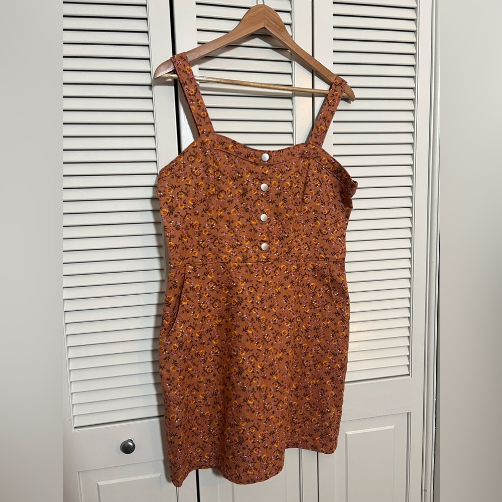 Floral Mini Dress Jumper with Pockets